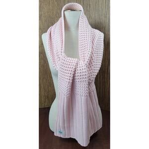 UGG Wide Textured Cardigan Scarf in Light Pink Crochet Barbie Girly Feminine